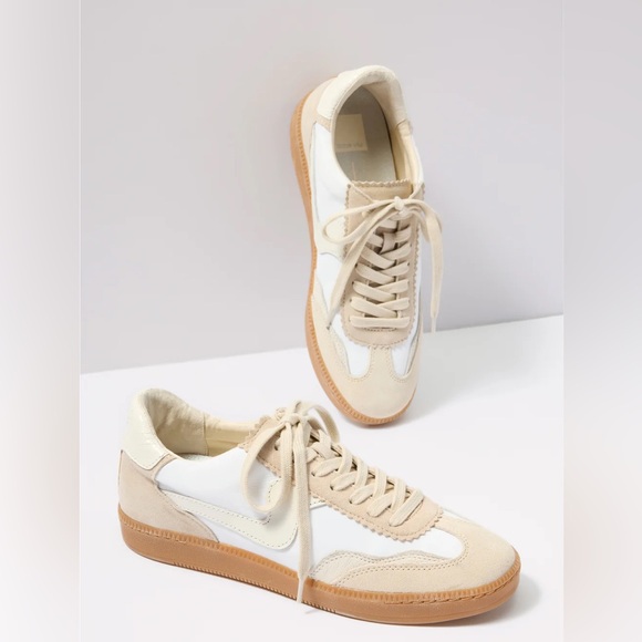 Dolce Vita Shoes - Dolce Vita Notice Sneaker Shoes Ivory Cream Snakeskin Metallic Gold 6.5